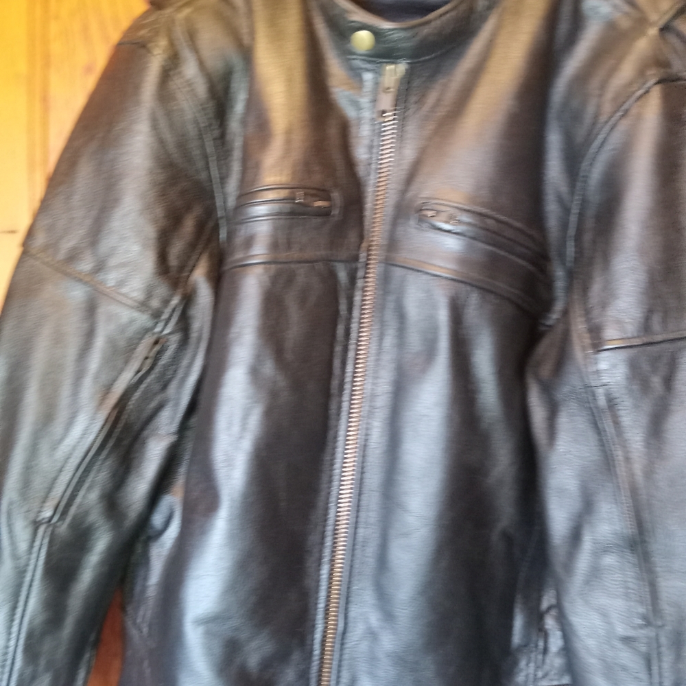 Black leather X element mens jacket.  Size Large